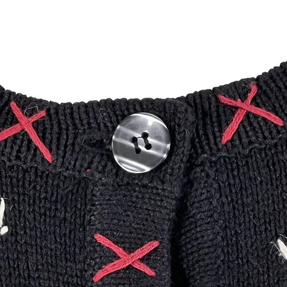 VTG In Resource Woman 2XL Black Cardinal Pinecone Embroidered Cardigan Sweater - Picture 5 of 16